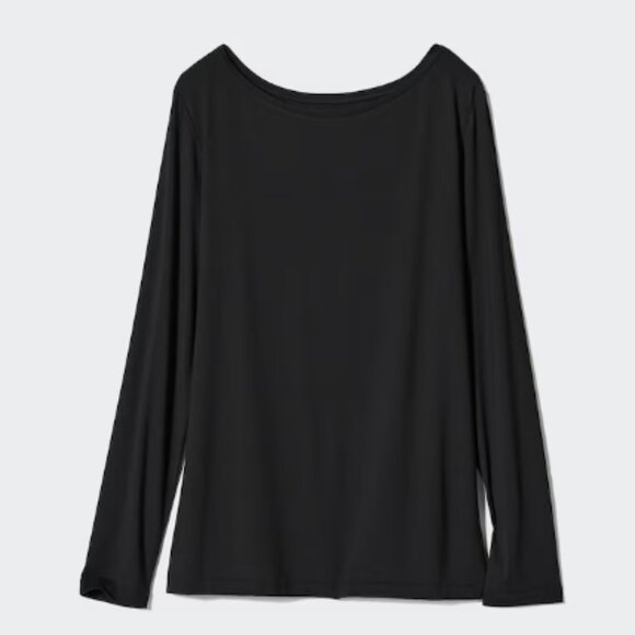 Uniqlo AIRism UV protection long sleeve t-shirt (black, women's size small) - Picture 6 of 8